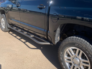 Toyota Tundra Rock Sliders - Cali Raised LED - Step Edition - Kick Out / No Filler Plate / BedLiner - `14-`21